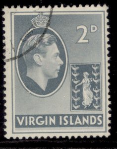 BRITISH VIRGIN ISLANDS GVI SG113, 2d grey, FINE USED. CHALKY