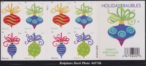 BOBPLATES #4574b Christmas Booklet Pane of 20 P11111 VF NH SCV=$30