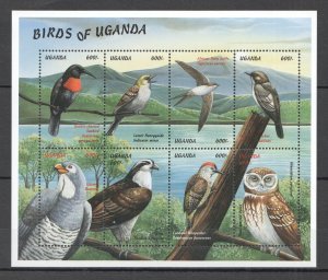 Uganda Fauna Birds Of Uganda Kb ** Stamps Pk167