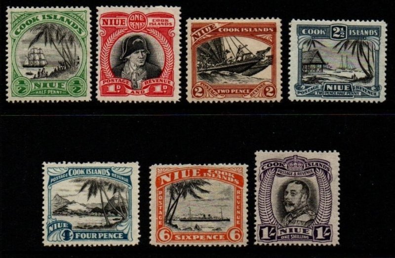 NIUE SG62/8 1932-6 DEFINITIVE SET WITH WMK MTD MINT