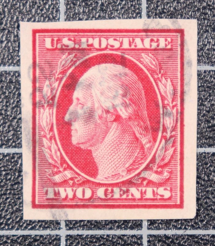 Scott 384 2 Cents Washington Used Nice Stamp SCV $2.75 