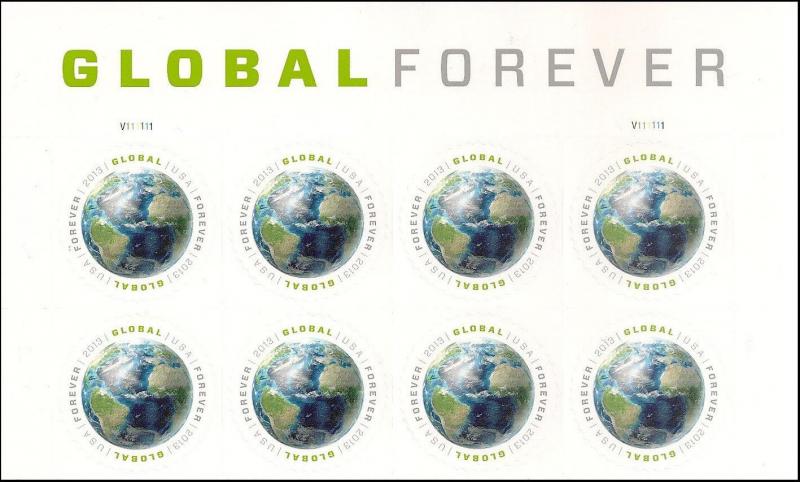 US 4740a Earth global imperf NDC header block 8 MNH 2013