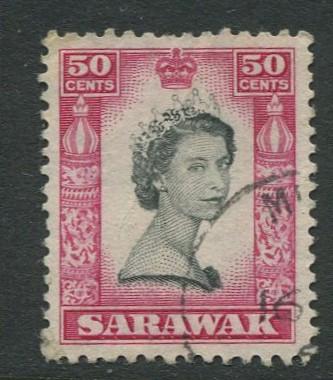 Sarawak -Scott 208 - QEII Definitives - 1955 - FU - Single 50c Stamp