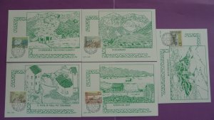 lanscapes set of 5 maximum cards Liechtenstein 1972