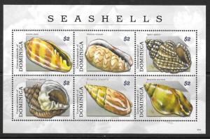 DOMINICA SGMS3665 2009 SEASHELLS MNH