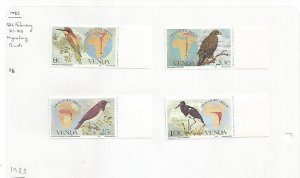 VENDA - 1983 - Migratory Birds - Perf 4v Set - Mint Light Hinged