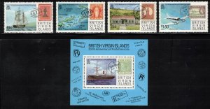 VIRGIN ISLANDS 1987 Postal Service Bicentenary; Scott 590-94; MNH