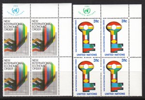 UN New York 316-317 Inscription Plate Blocks MNH VF