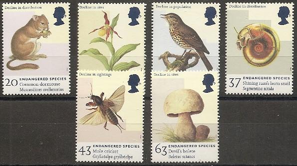 Great Britain 1785-90 1998 Endangered Species set NH