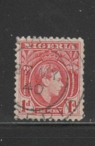 NIGERIA #54  1938  1p    KING GEORGE VI      F-VF  USED