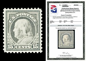 Scott 514 1917 15c Gray Franklin Issue Mint Graded VF-XF 85 LH with PSE CERT