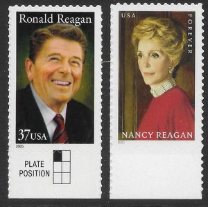 US #3897,5702  MNH  Ronnie & Nancy.  Beautiful.