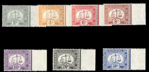 Hong Kong #J6-12 Cat$150, 1938-47 Postage Dues, complete set, never hinged