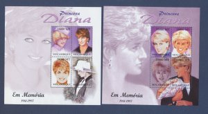 MOZAMBIQUE - Scott 1535-1536 - MNH S/S - Princess Diana - 2002 ---c