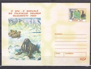 Romania, 2002 issue. Walrus Cachet on a Postal Envelope.