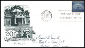 US 1047 Monticello Artmaster Pen FDC