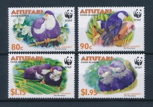 [53503] Aitutaki Cook Islands 2002 Birds Oiseaux�Uccelli   MNH WWF