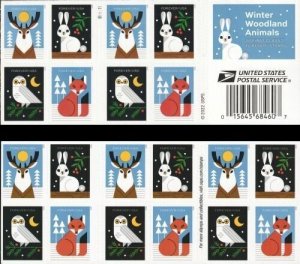 2023 66c Forever Winter Woodland Animals, Booklet Scott 5822-5825 Mint F/VF NH