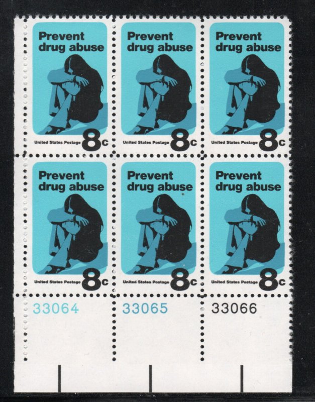 ALLY'S US Plate Block Scott #1438 8c Prevent Drug Abuse [6] MNH [W-34b LL]