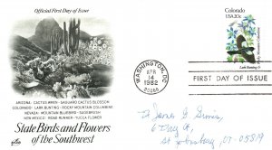 US FIRST DAY COVER STATE BIRDS & FLOWERS OF THE BORDER STATES 9 DIFFERENT 1982