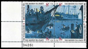 PCBstamps   US #1480/1483 PB 32c(4x8c)Boston Tea Party, 34261, MNH, (PB-3)