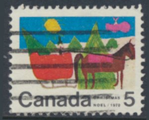 Canada  SC# 520  Used Christmas Sleigh  see  details & scans