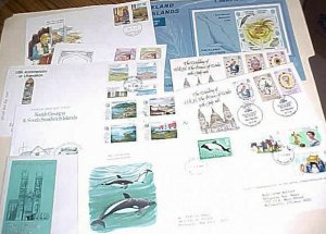 FALKLAND ISLANDS   FDC 10 DIFF. 1971-1981 CACHET UNADDRESSED/ADDRESSED