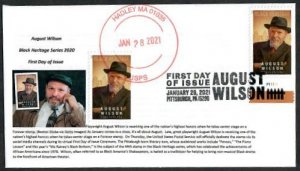 5555 - FDC - 55c August Wilson -Wally Jr Cachet - 21-E-101-Dual Postmark & PBS