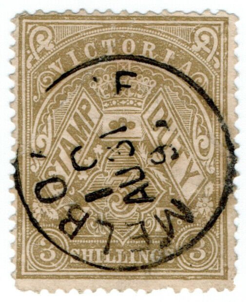 (I.B) Australia - Victoria Revenue : Stamp Duty 3/- (postally used)