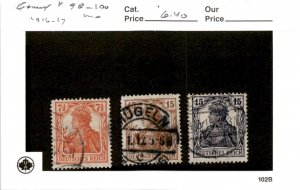 Germany, Postage Stamp, #98-100 Used, 1916 (AE)