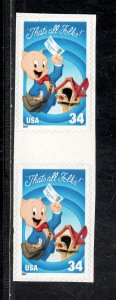 UNITED STATES SC# 3534 HORZ. GUTTER PAIR VF/NH