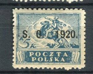 POLAND; 1920 Silesia Optd. issue ' 1920 S.O. ' Mint hinged 5k. value