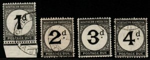 NORTHERN RHODESIA SGD1/4 1929-52 POSTAGE DUE SET FINE USED