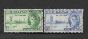 GIBRALTAR #119-120 1946 PEACE ISSUE F-VF USED a