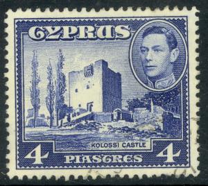 CYPRUS 1951 KGVI 4pi KOLOSSI CASTLE Scott No. 166 F-VF Used