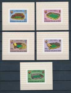[112722] Congo Brazzaville 1980 World Cup football Spain Imperf. sheets MNH