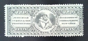 Scott #RS68a - 2c Black - Old Paper - Faults - Jeremiah Curtis & Son