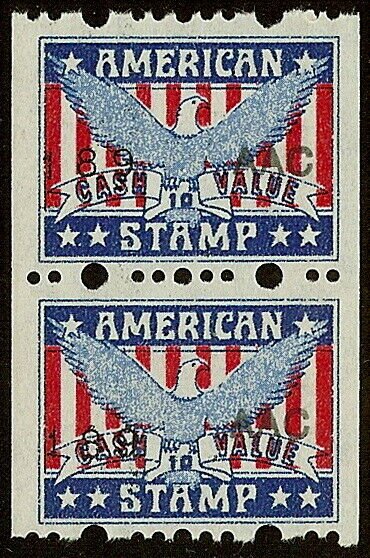 American Stamp Red, White and Blue W/Eagle Cinderella