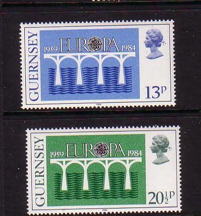 Guernsey Sc 281-2 1984 europa stamp set NH
