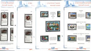 United Nations Stamp Collection in White Ace Album, Mint NH, 1991-1995