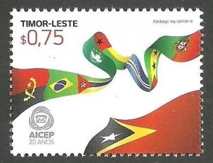 East Timor 2010 - 10 Years AICEP, Flags stamp MNH