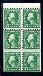 US Scott #424d Booklet Pane Position L, Hinged