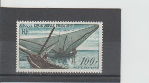 French Equatorial Africa  Scott#  C40  MH  (1955 Fishing Boats and Nets)