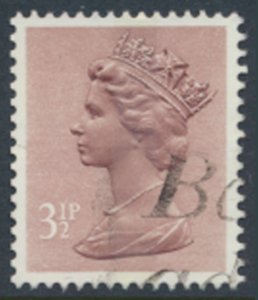 GB  Machin 3½p SG X860  1 band Used SC# MH40  see scans & details