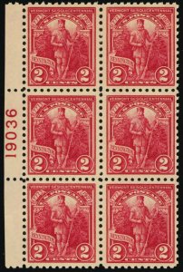 643, Mint NH 2¢ Plate Block of Six CV $45.00
