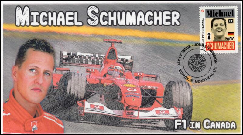 CA17-014, 2017, FDC, F1 in Canada, Michael Schumacher, Day of Issue, 