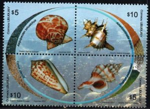 2007 Uruguay  shells sea fauna ocean nature #2195 ** MNH