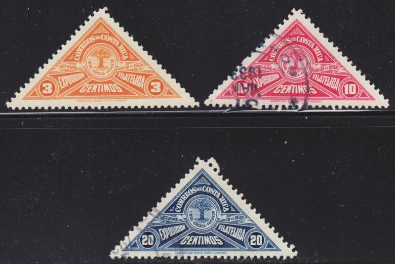 Costa Rica Scott 158, 160-61 F to VF mint & used.