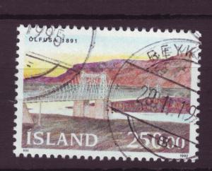 J3336 JLstamps 1992 iceland used hv set #755 $5.50v bridge