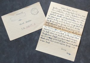 RARE WWII German Feldpost Letter KC Holder Luftwaffe war hero HORST SCHILLER KIA